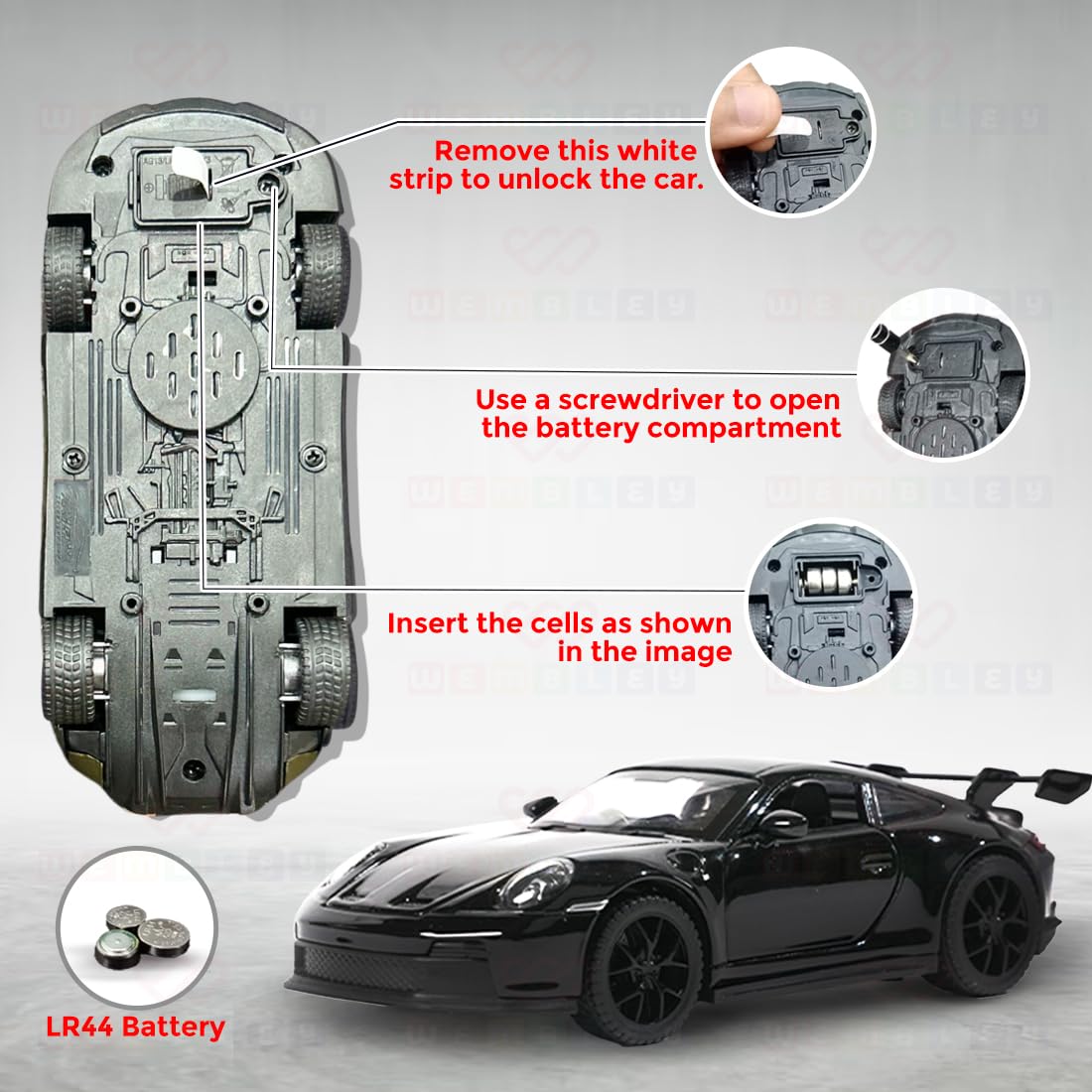 Die-Cast Super Sports Car Toy – Metal Model with Rear Spoiler