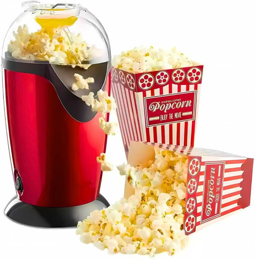 Electric Hot Air Popcorn Maker Machine – Oil-Free, One-Touch Operation, Fast & Healthy Snack Maker for Home Movie Nights